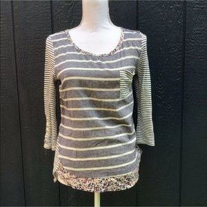 Anthropologie Postmark Farrago Floral Stripped 3/4